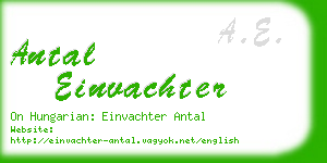 antal einvachter business card